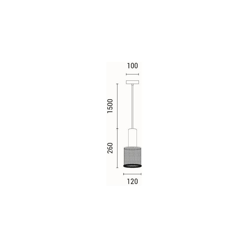 Lestenec na vrvici 1xE27/40W/230V črna