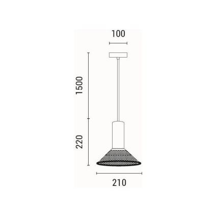 Lestenec na vrvici 1xE27/40W/230V črna