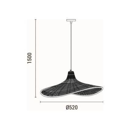Lestenec na vrvici 1xE27/40W/230V