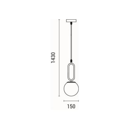 Lestenec na vrvici 1xE27/40W/230V medenina