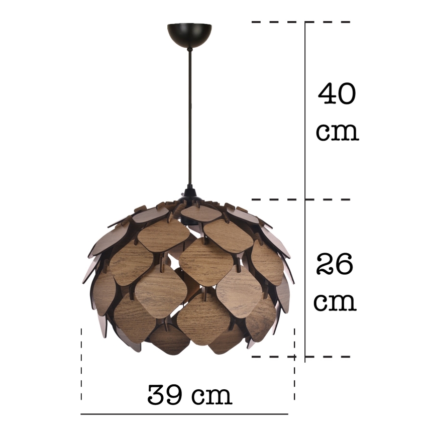 Lestenec na vrvici 1xE27/40W/230V rjava