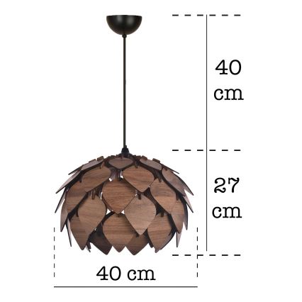 Lestenec na vrvici 1xE27/40W/230V rjava