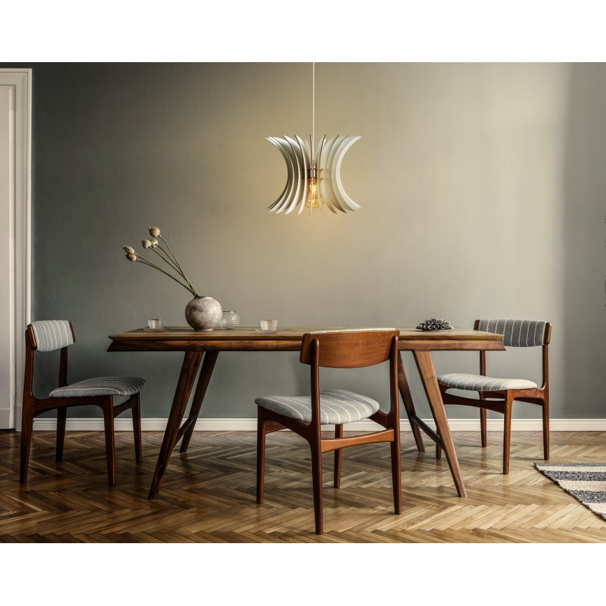 Lestenec na vrvici 1xE27/60W/230V bela pr. 20 cm