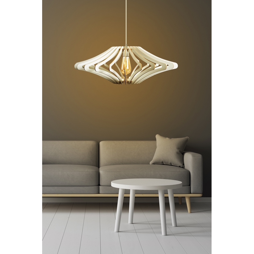 Lestenec na vrvici 1xE27/60W/230V bela pr. 59 cm