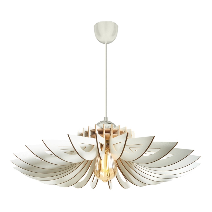 Lestenec na vrvici 1xE27/60W/230V bela pr. 68 cm