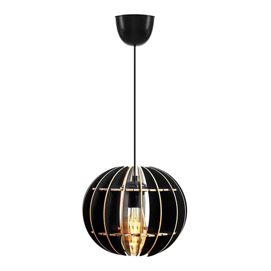 Lestenec na vrvici 1xE27/60W/230V črna pr. 20 cm