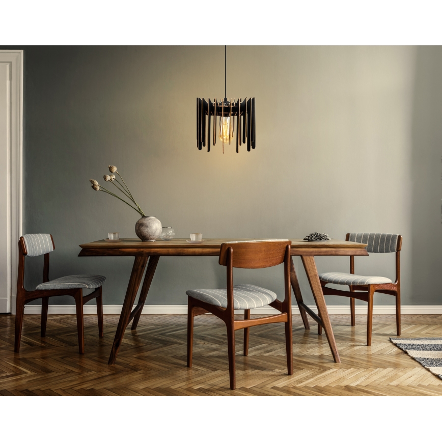 Lestenec na vrvici 1xE27/60W/230V črna pr. 23 cm