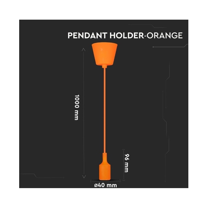 Lestenec na vrvici 1xE27/60W/230V oranžna