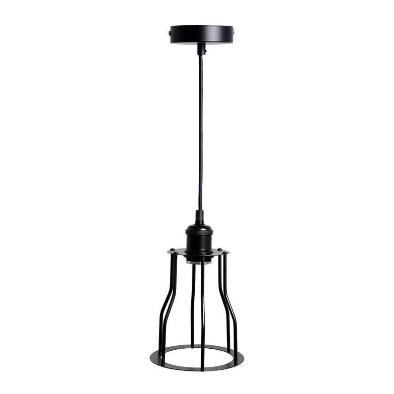 Lestenec na vrvici 1xE27/60W/230V pr. 15 cm črna