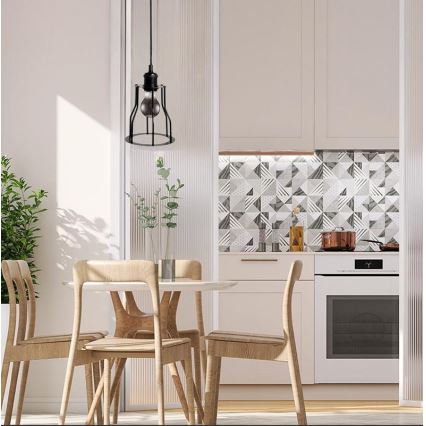 Lestenec na vrvici 1xE27/60W/230V pr. 15 cm črna