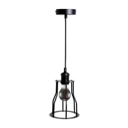 Lestenec na vrvici 1xE27/60W/230V pr. 15 cm črna