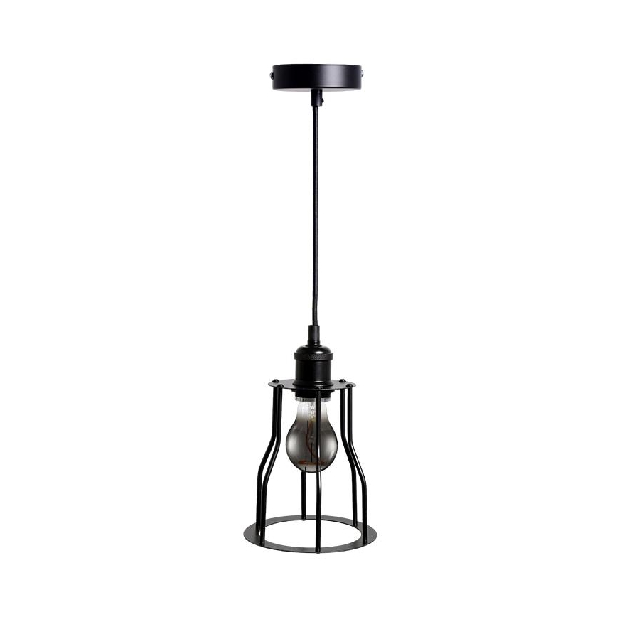 Lestenec na vrvici 1xE27/60W/230V pr. 15 cm črna