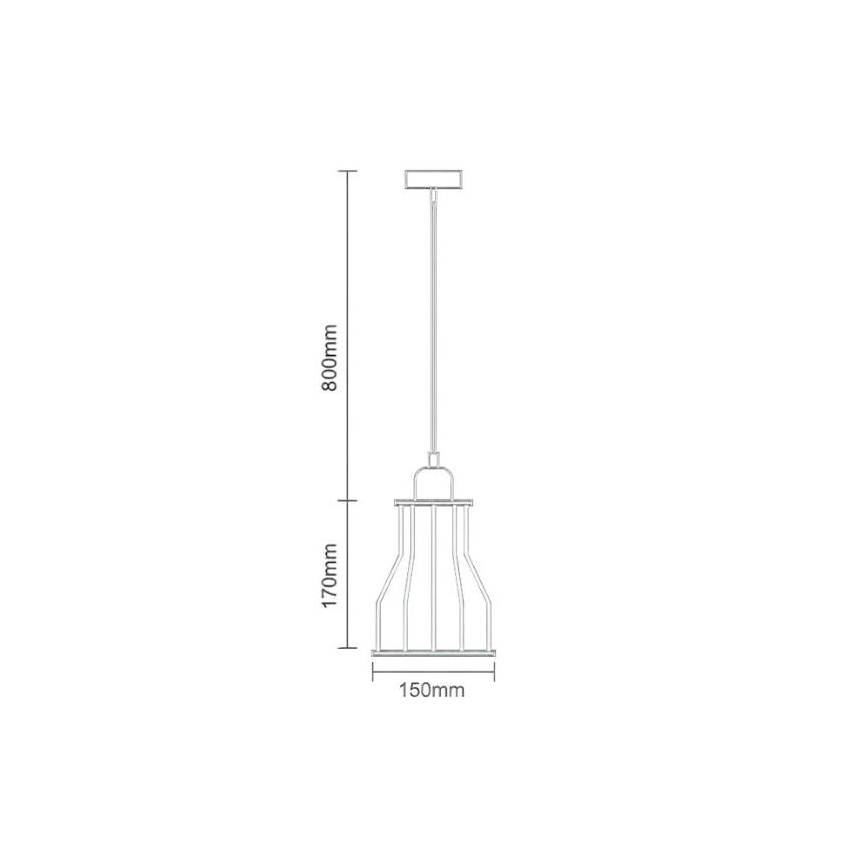 Lestenec na vrvici 1xE27/60W/230V pr. 15 cm črna