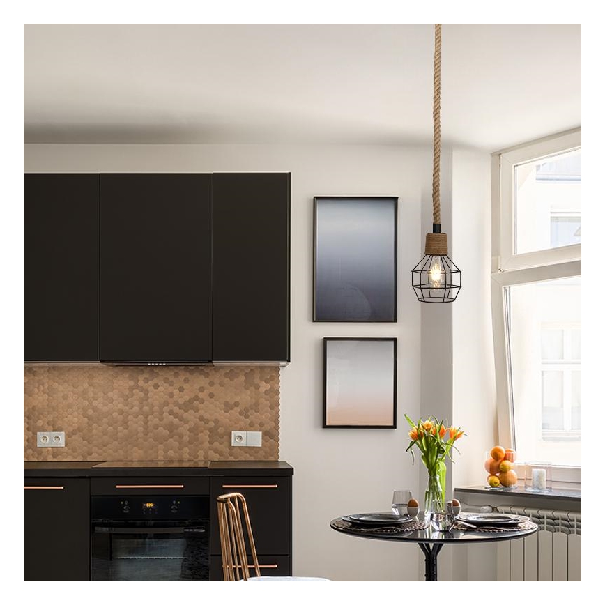 Lestenec na vrvici 1xE27/60W/230V pr. 15 cm