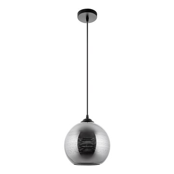 Lestenec na vrvici 1xE27/60W/230V pr. 20 cm črna