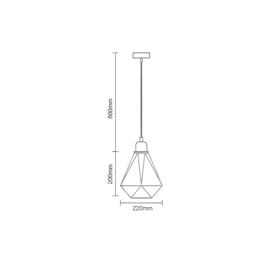 Lestenec na vrvici 1xE27/60W/230V pr. 22 cm baker