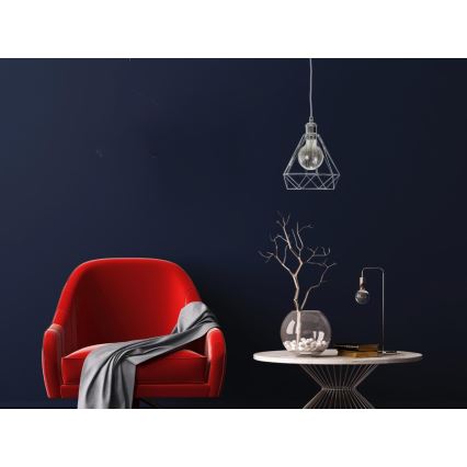 Lestenec na vrvici 1xE27/60W/230V pr. 22 cm sijajni krom