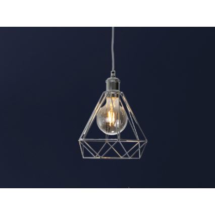 Lestenec na vrvici 1xE27/60W/230V pr. 22 cm sijajni krom