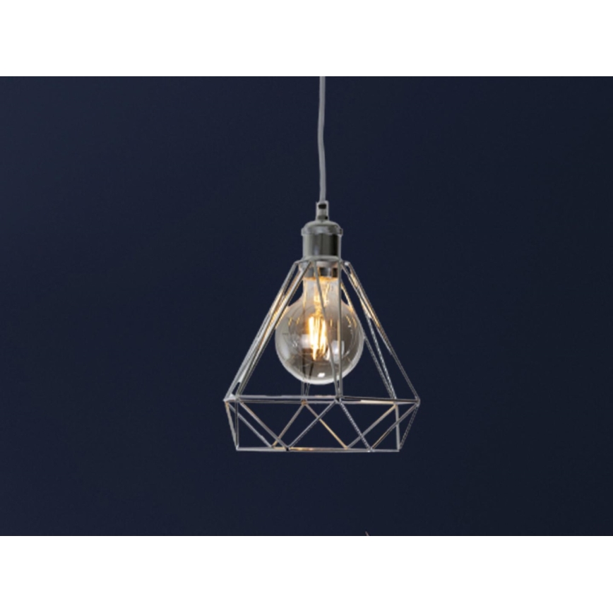 Lestenec na vrvici 1xE27/60W/230V pr. 22 cm sijajni krom