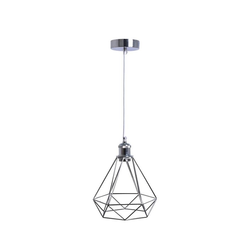 Lestenec na vrvici 1xE27/60W/230V pr. 22 cm sijajni krom