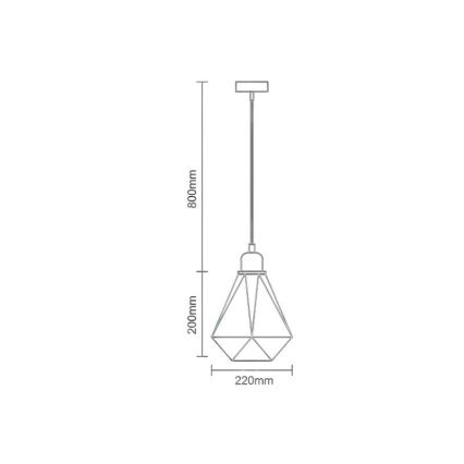 Lestenec na vrvici 1xE27/60W/230V pr. 22 cm sijajni krom