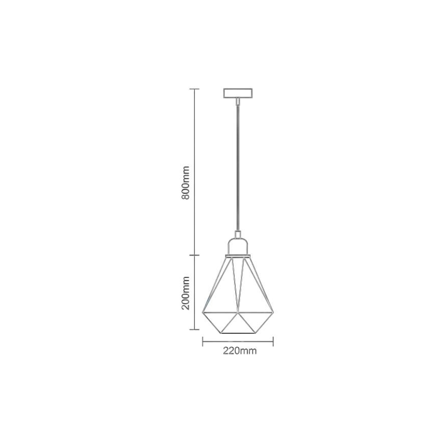 Lestenec na vrvici 1xE27/60W/230V pr. 22 cm sijajni krom