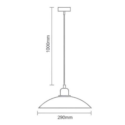 Lestenec na vrvici 1xE27/60W/230V pr. 29 cm črna