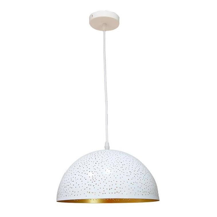 Lestenec na vrvici 1xE27/60W/230V pr. 30 cm bela