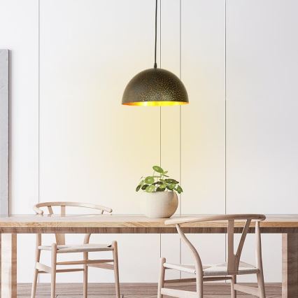 Lestenec na vrvici 1xE27/60W/230V pr. 30 cm črna