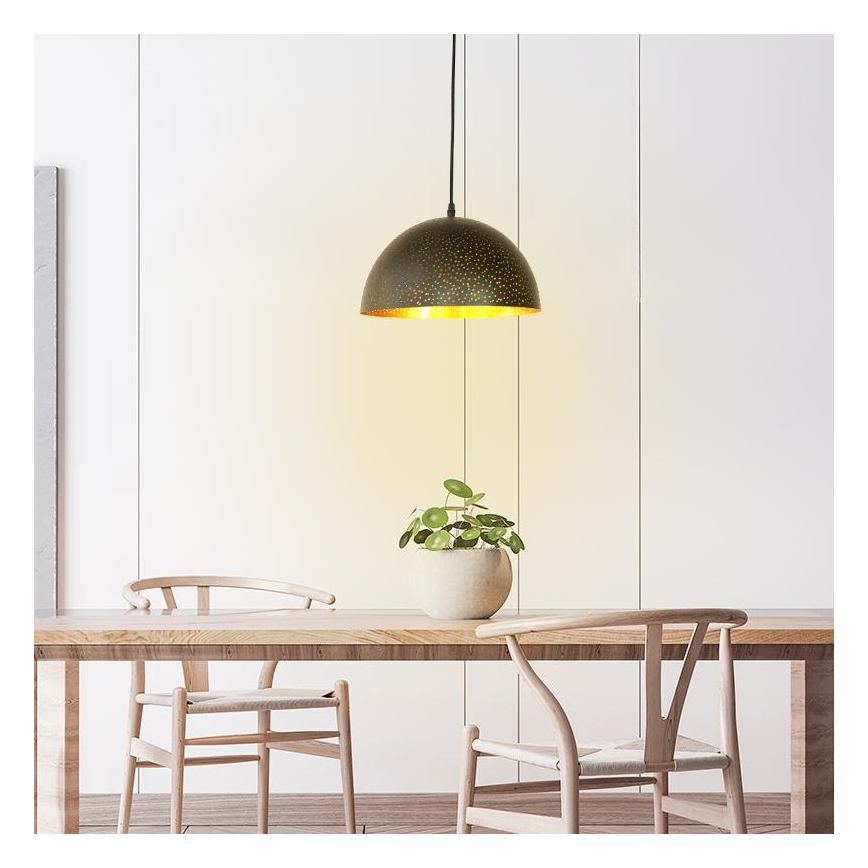 Lestenec na vrvici 1xE27/60W/230V pr. 30 cm črna