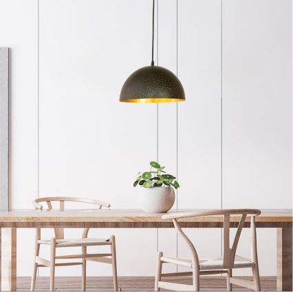 Lestenec na vrvici 1xE27/60W/230V pr. 30 cm črna