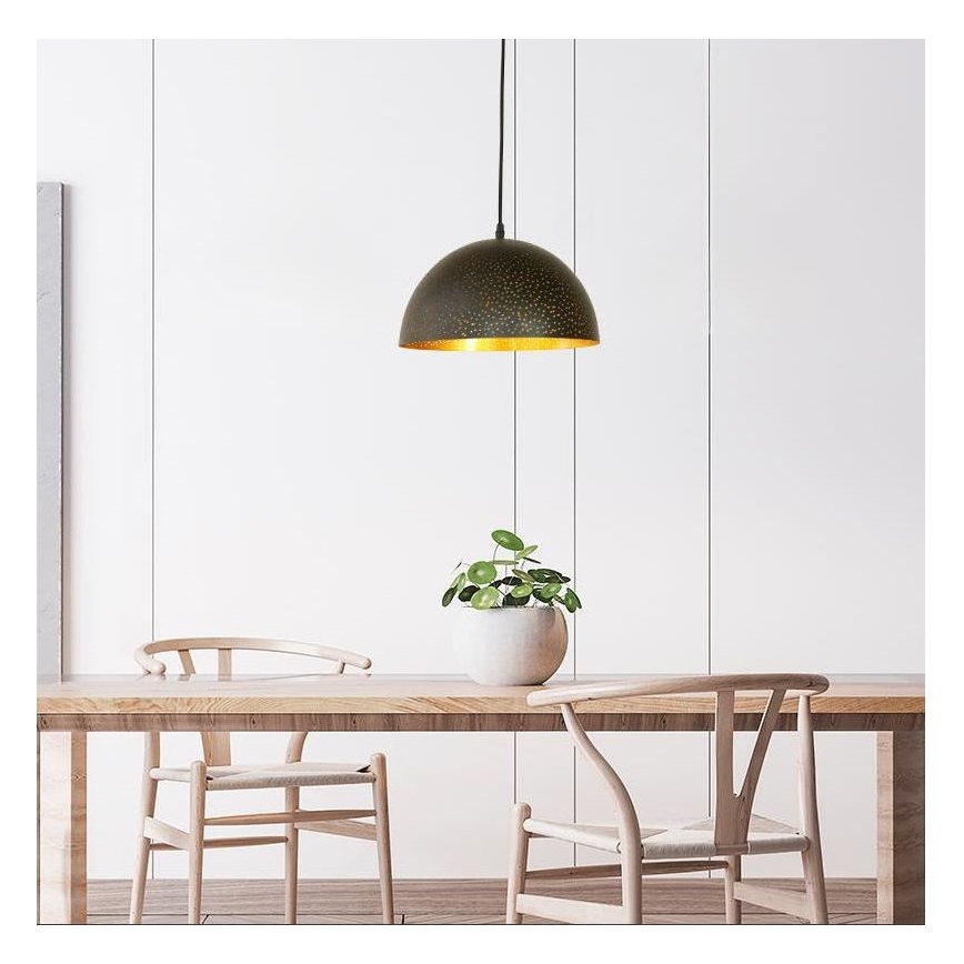 Lestenec na vrvici 1xE27/60W/230V pr. 30 cm črna
