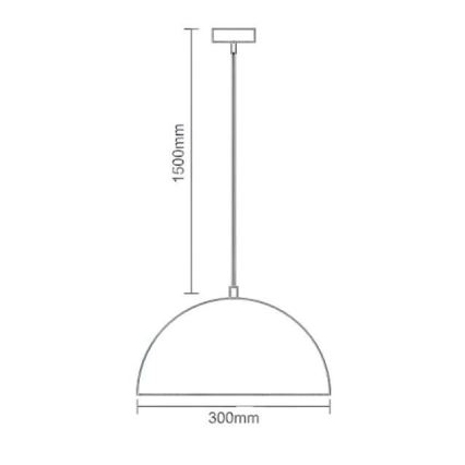 Lestenec na vrvici 1xE27/60W/230V pr. 30 cm črna
