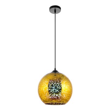 Lestenec na vrvici 1xE27/60W/230V pr. 30 cm zlata