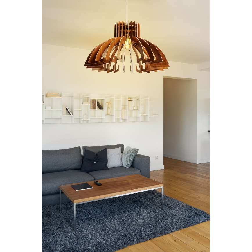 Lestenec na vrvici 1xE27/60W/230V rjava pr. 39 cm