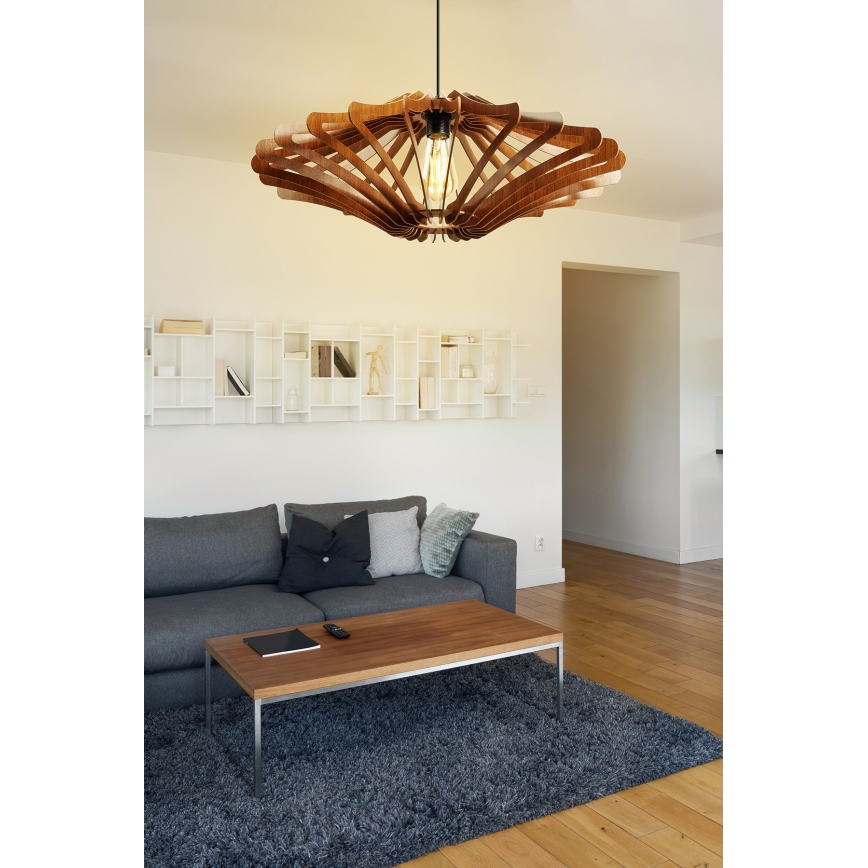 Lestenec na vrvici 1xE27/60W/230V rjava pr. 47 cm