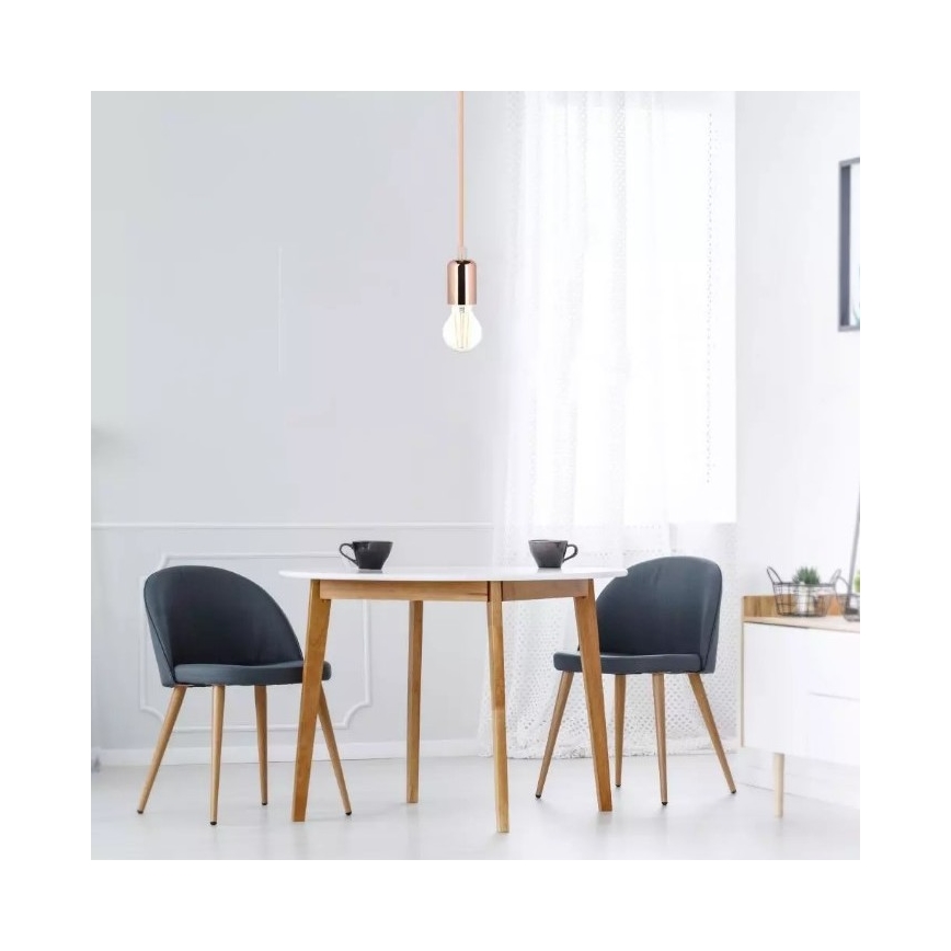 Lestenec na vrvici 1xE27/60W/230V rosegold