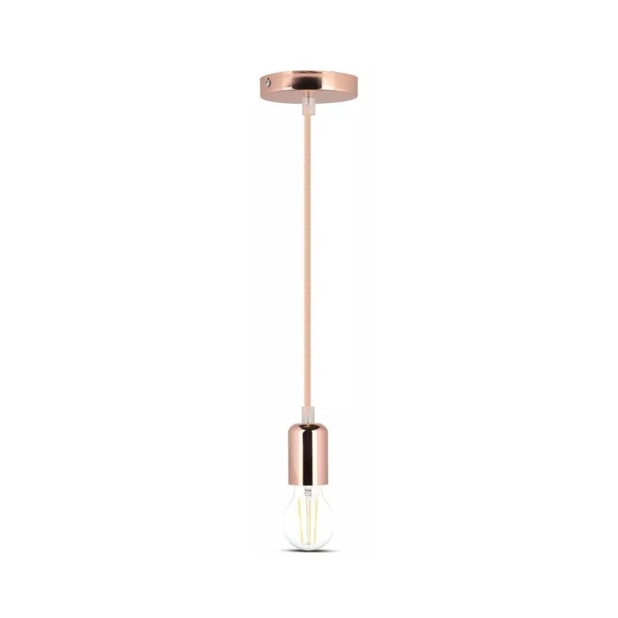 Lestenec na vrvici 1xE27/60W/230V rosegold