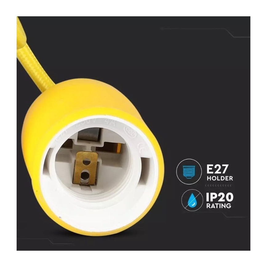 Lestenec na vrvici 1xE27/60W/230V rumen