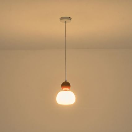 Lestenec na vrvici 1xG9/7W/230V bela/rjava