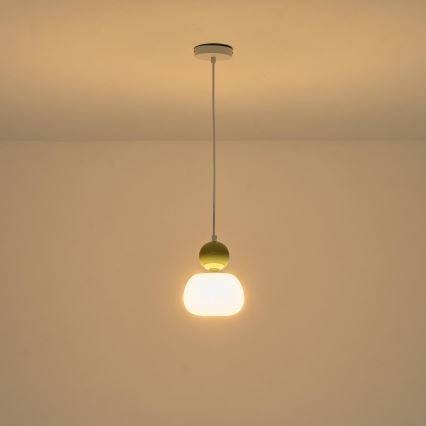 Lestenec na vrvici 1xG9/7W/230V bela/zelena