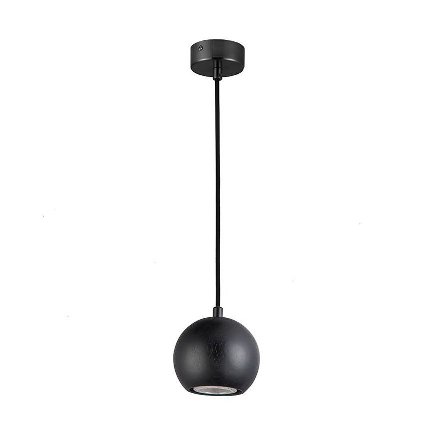 Lestenec na vrvici 1xGU10/10W/230V pepel/trden les črna