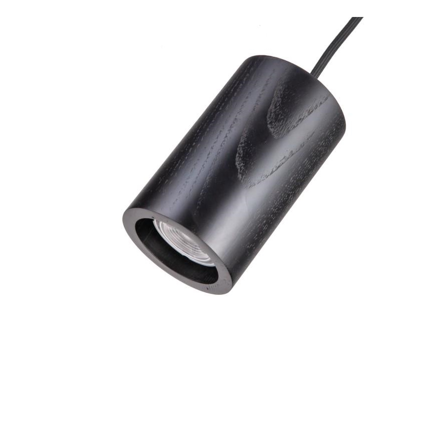 Lestenec na vrvici 1xGU10/10W/230V pepel/trden les črna