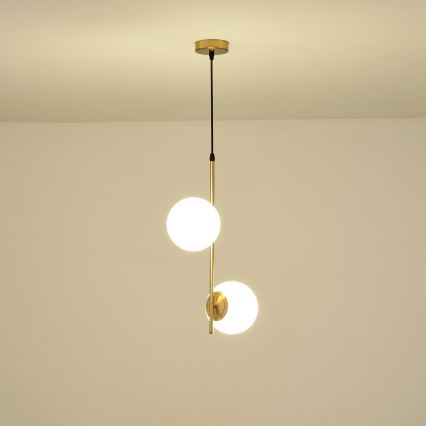 Lestenec na vrvici 2xE27/40W/230V medenina