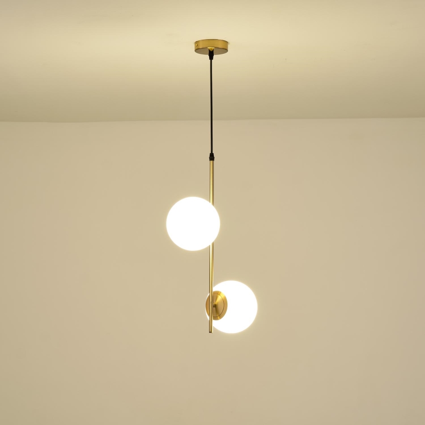 Lestenec na vrvici 2xE27/40W/230V medenina