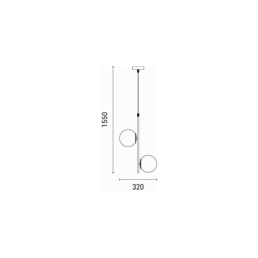 Lestenec na vrvici 2xE27/40W/230V medenina