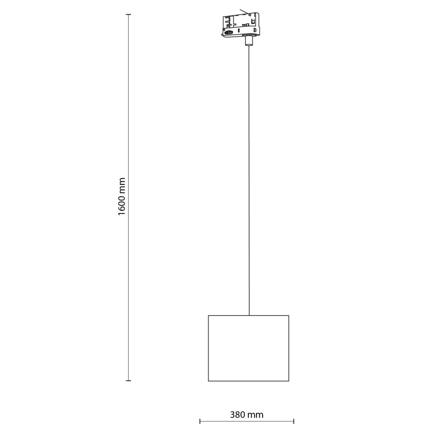 Lestenec na vrvici za tračni sistem 3-fazni TRACER 1xE27/15W/230V pr. 20 cm črna/bela