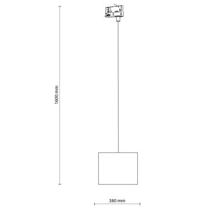 Lestenec na vrvici za tračni sistem 3-fazni TRACER 1xE27/15W/230V pr. 20 cm črna