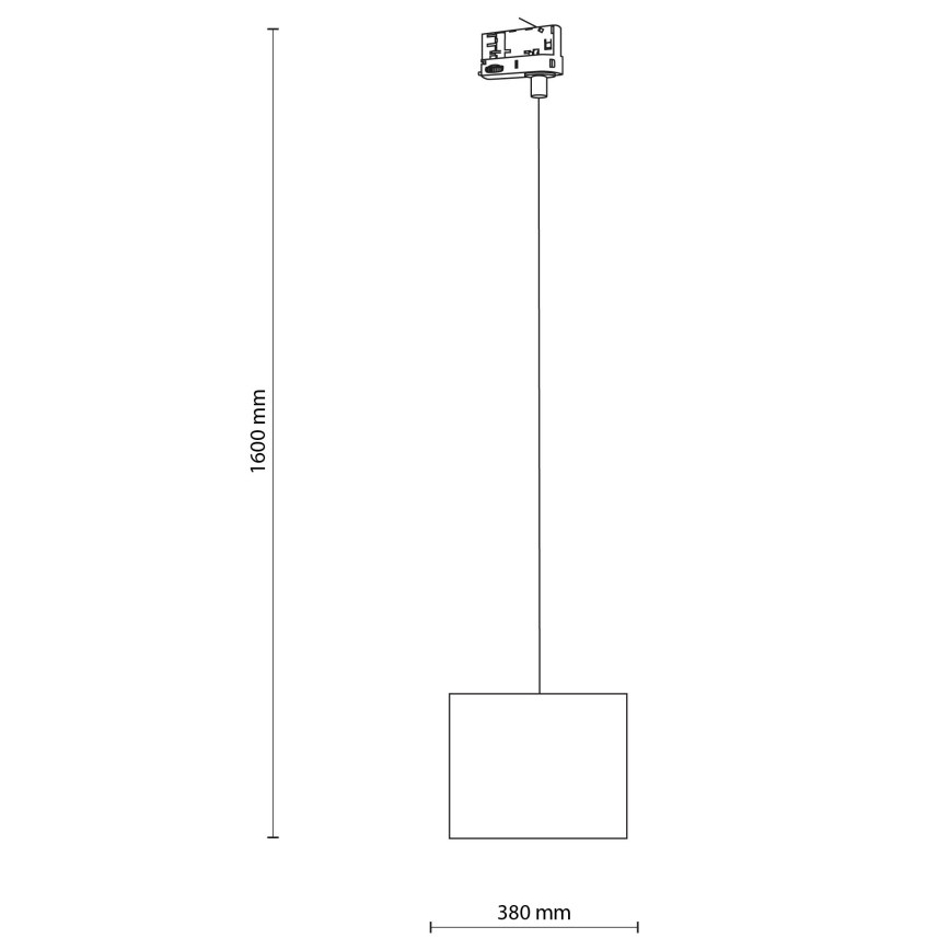 Lestenec na vrvici za tračni sistem 3-fazni TRACER 1xE27/15W/230V pr. 20 cm črna