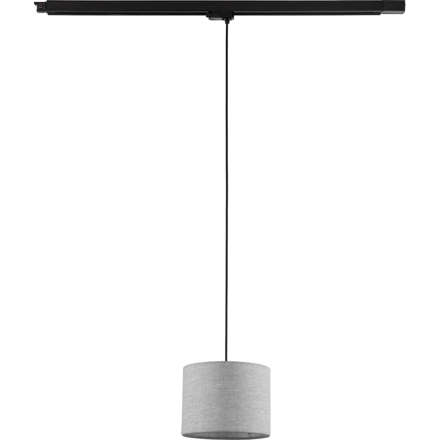 Lestenec na vrvici za tračni sistem 3-fazni TRACER 1xE27/15W/230V pr. 20 cm črna/siva